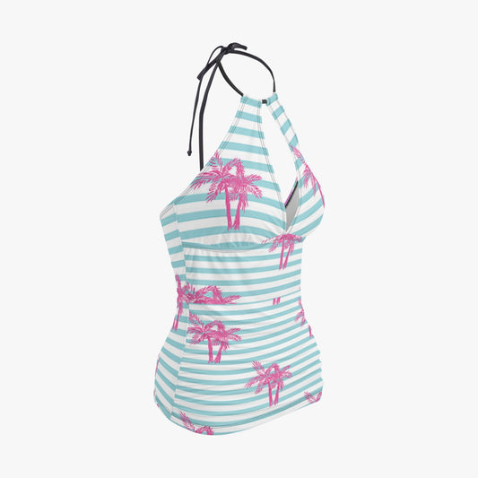 1033. Halter Top Two-Piece Tankini Swimsuit