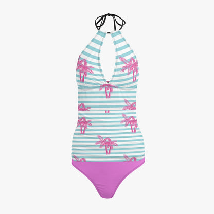 1033. Halter Top Two-Piece Tankini Swimsuit