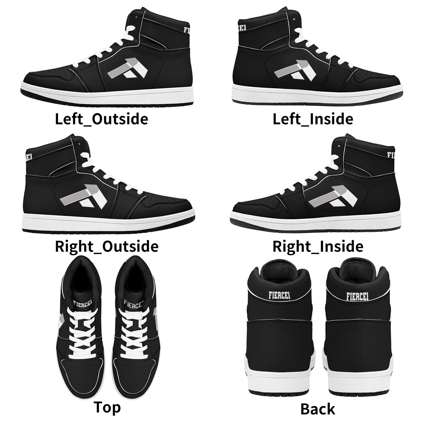 Mens High Top Leather Sneakers