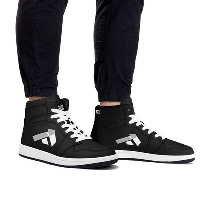 Mens High Top Leather Sneakers