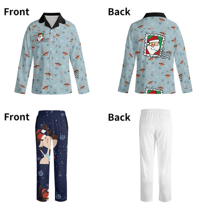 Essentials Print Long-Sleeve Pajama Set