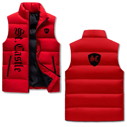 Warm Stand Collar Zip Up Puffer Vest Saint Castle