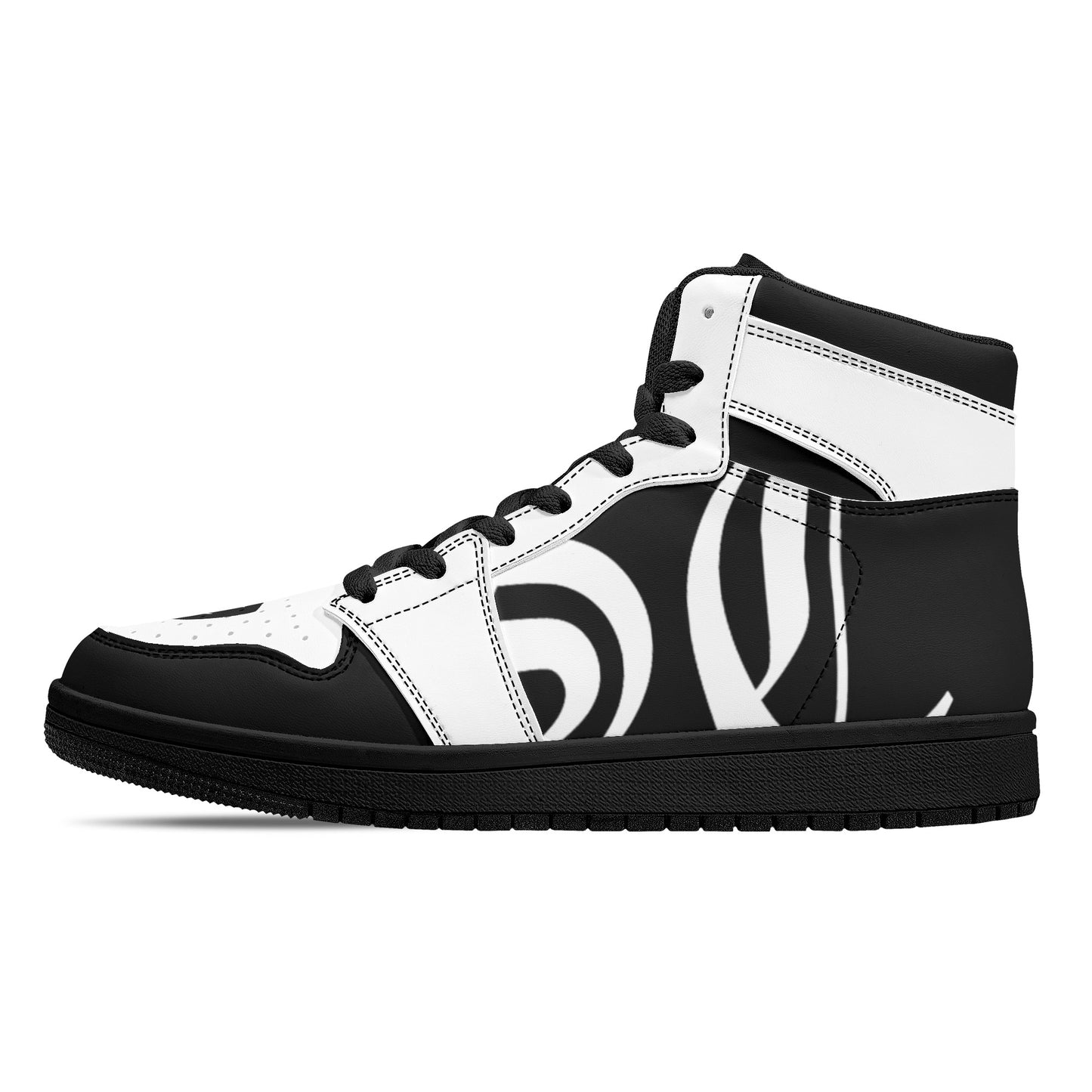 Womens Black High Top Leather Sneakers St.Castle