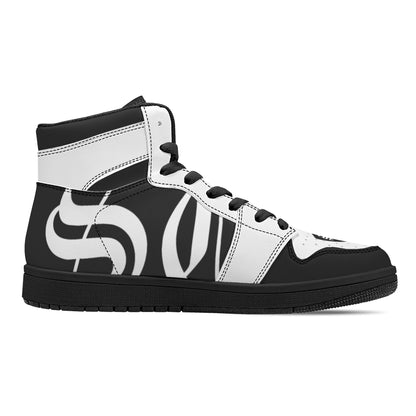 Womens Black High Top Leather Sneakers St.Castle