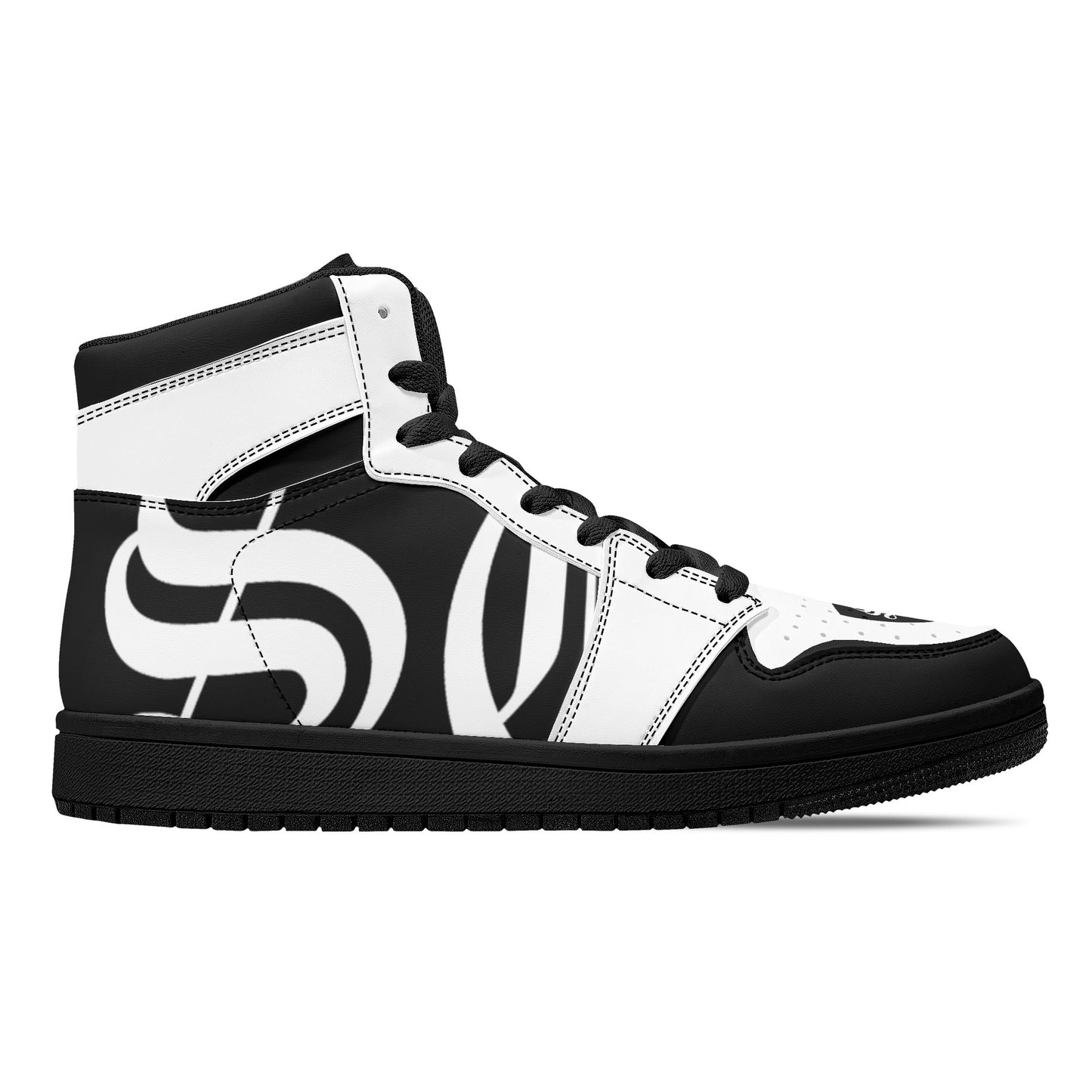 Womens Black High Top Leather Sneakers St.Castle