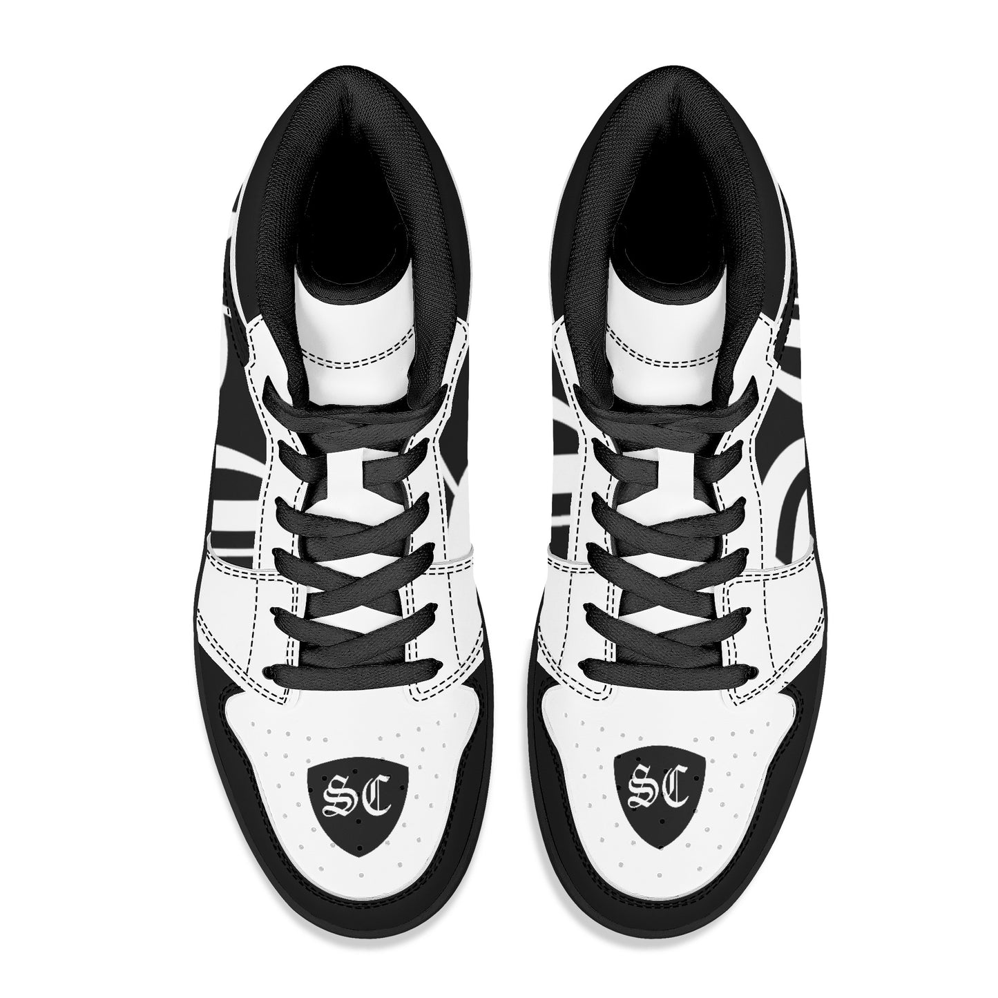 Womens Black High Top Leather Sneakers St.Castle