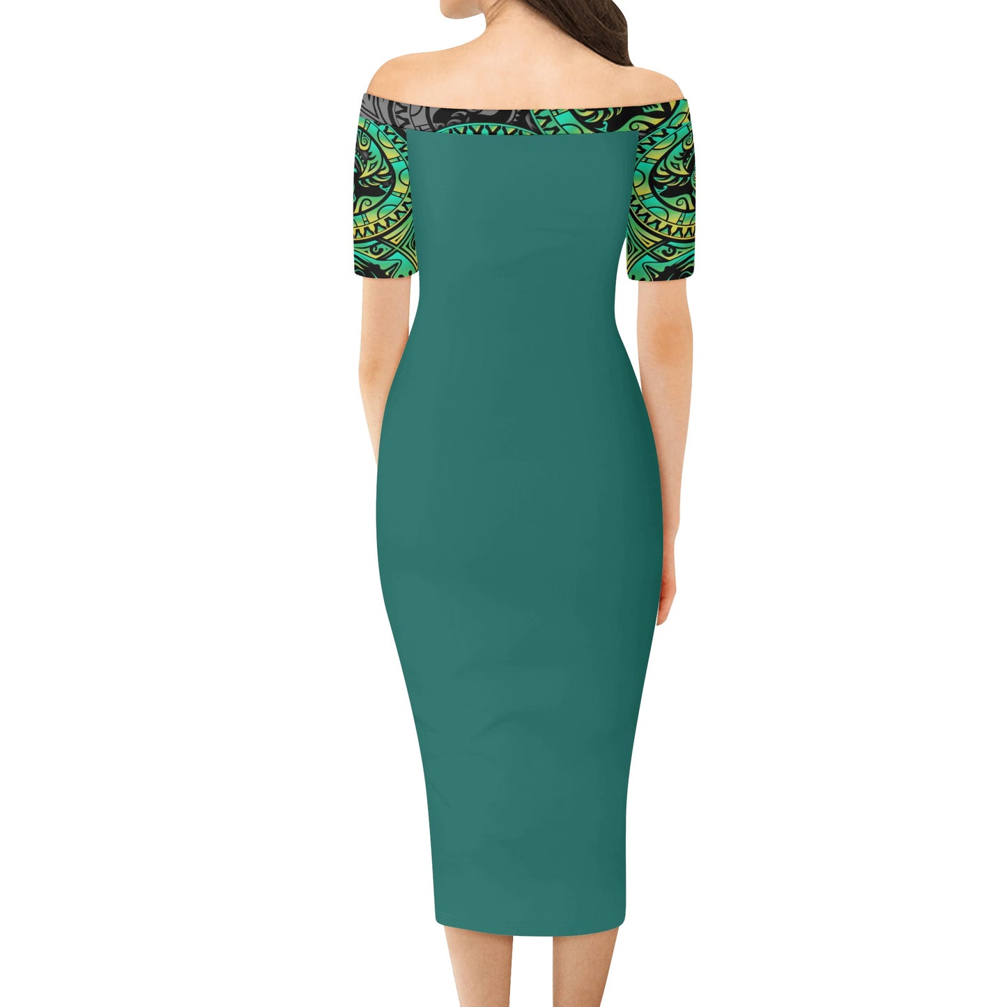 Womens Off The Shoulder Office Lady Dress Green St Castle