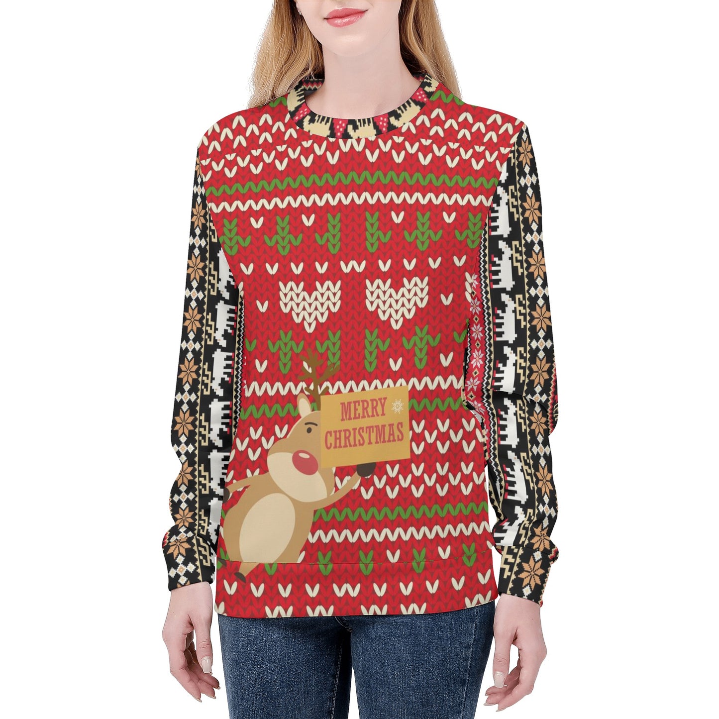 Womens All Over Print Ugly Sweater St.Castle