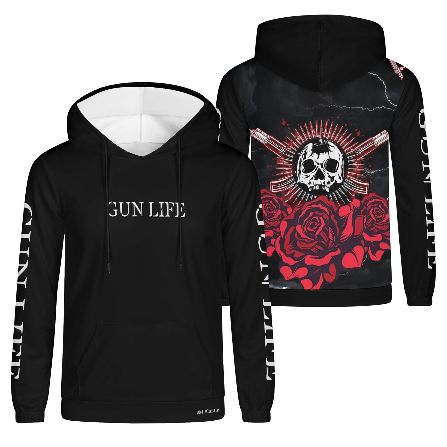 Mens Lightweight  GUN LIFE Hoodie Sweatshirt