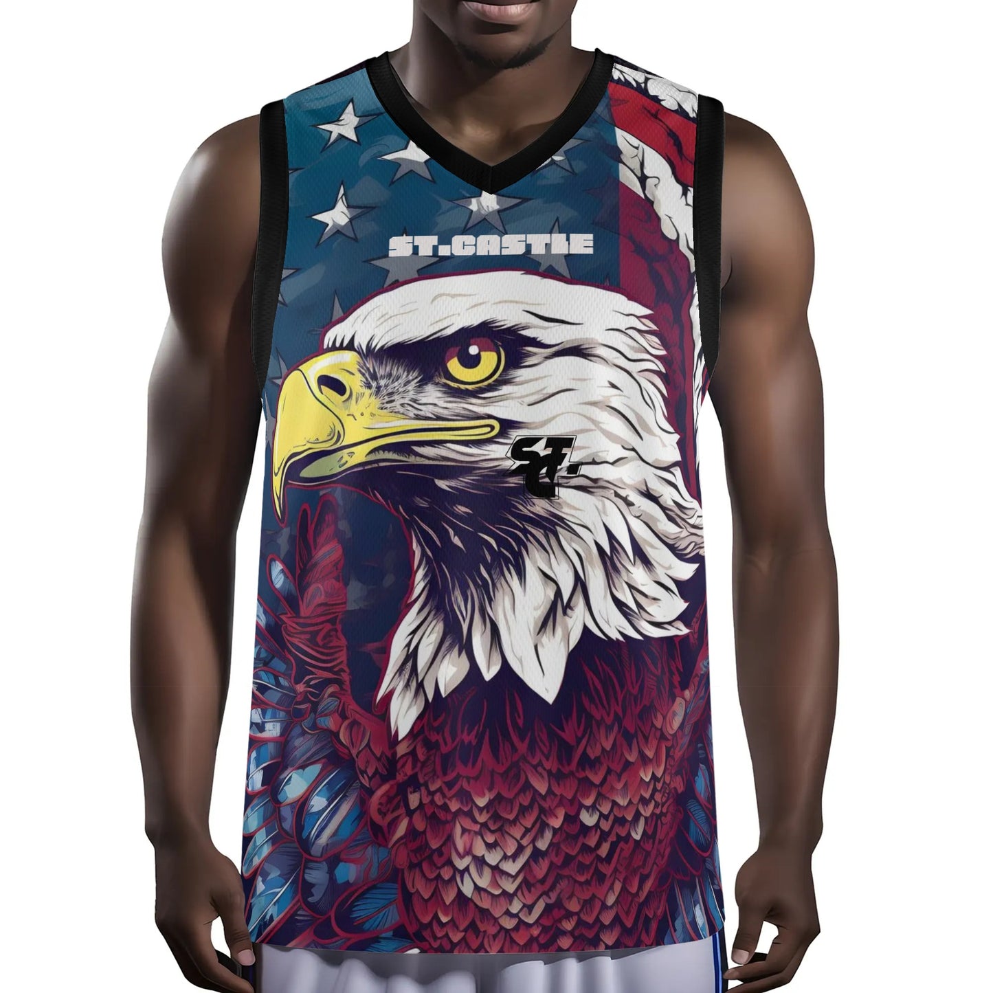 Mens Print Basketball Jersey Tank Top