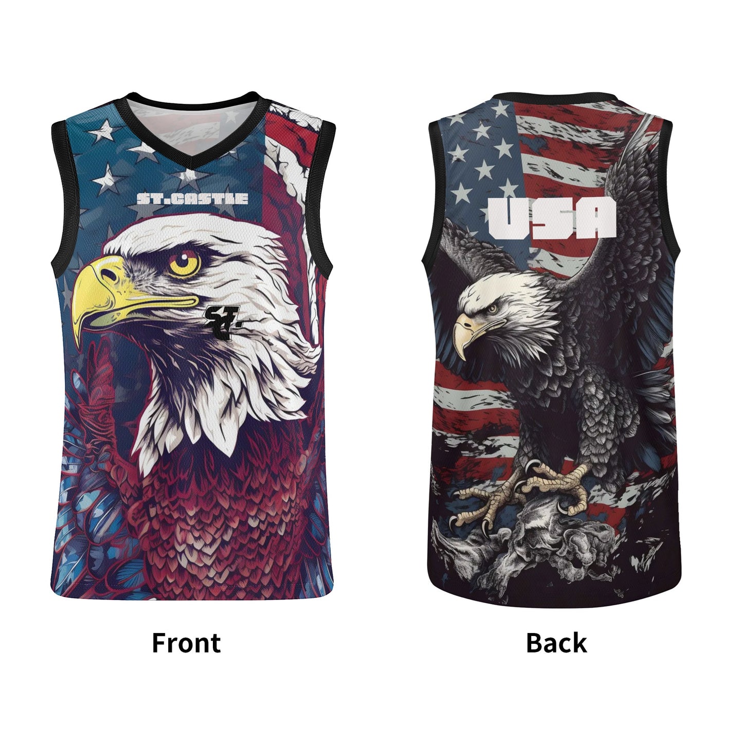 Mens Print Basketball Jersey Tank Top