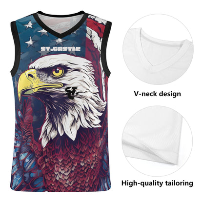 Mens Print Basketball Jersey Tank Top