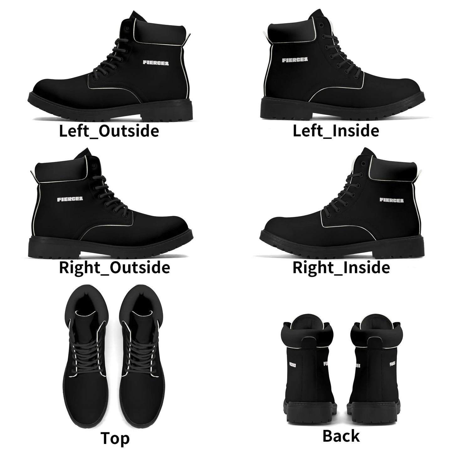 Mens Upgraded Black Outsole Leather All Season Boots