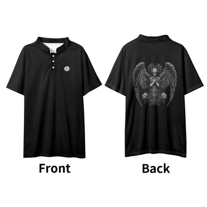 Mens Button Up Short Sleeve Golf Tennis T-Shirts Casual Business Polo Shirts