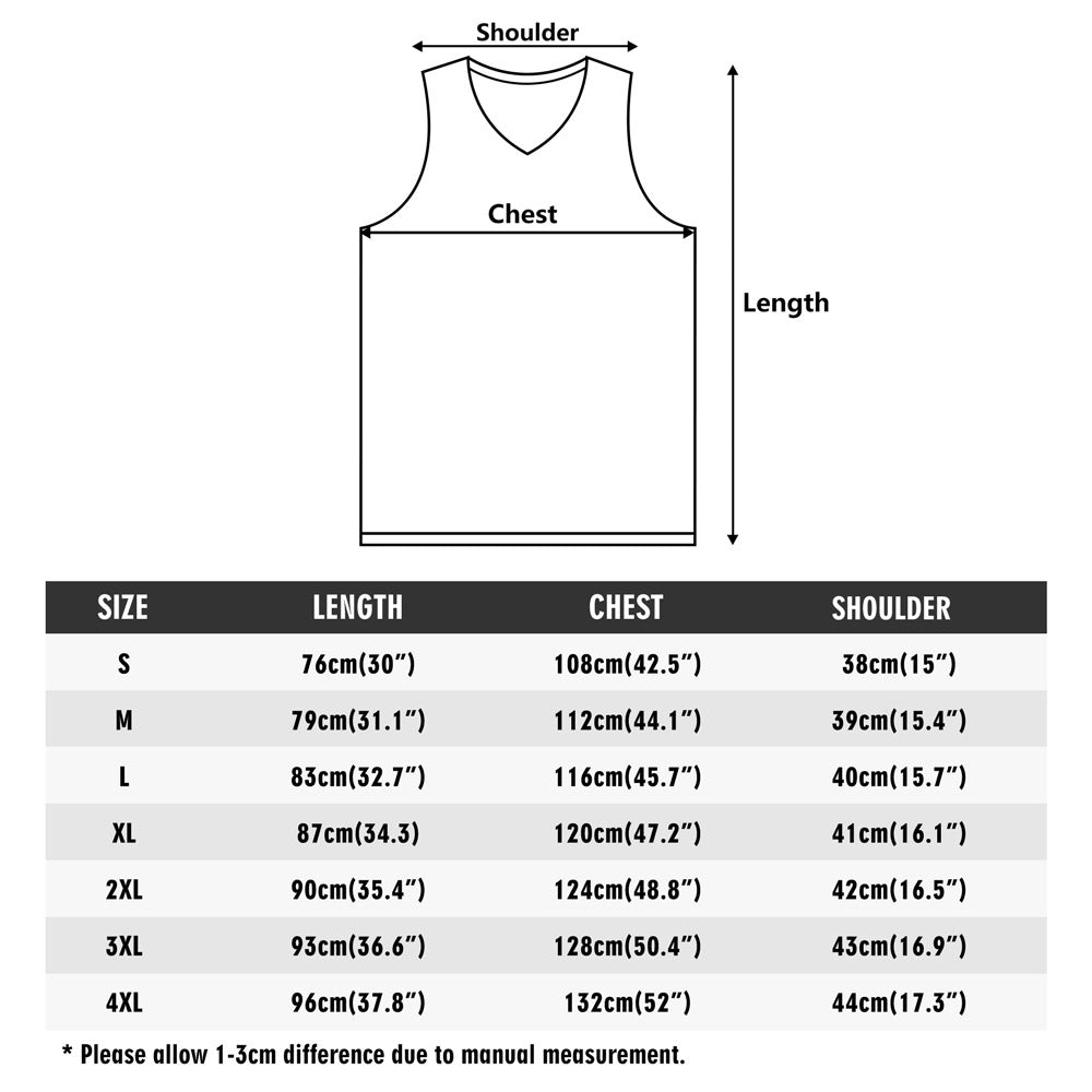 Mens Print Basketball Jersey Tank Top