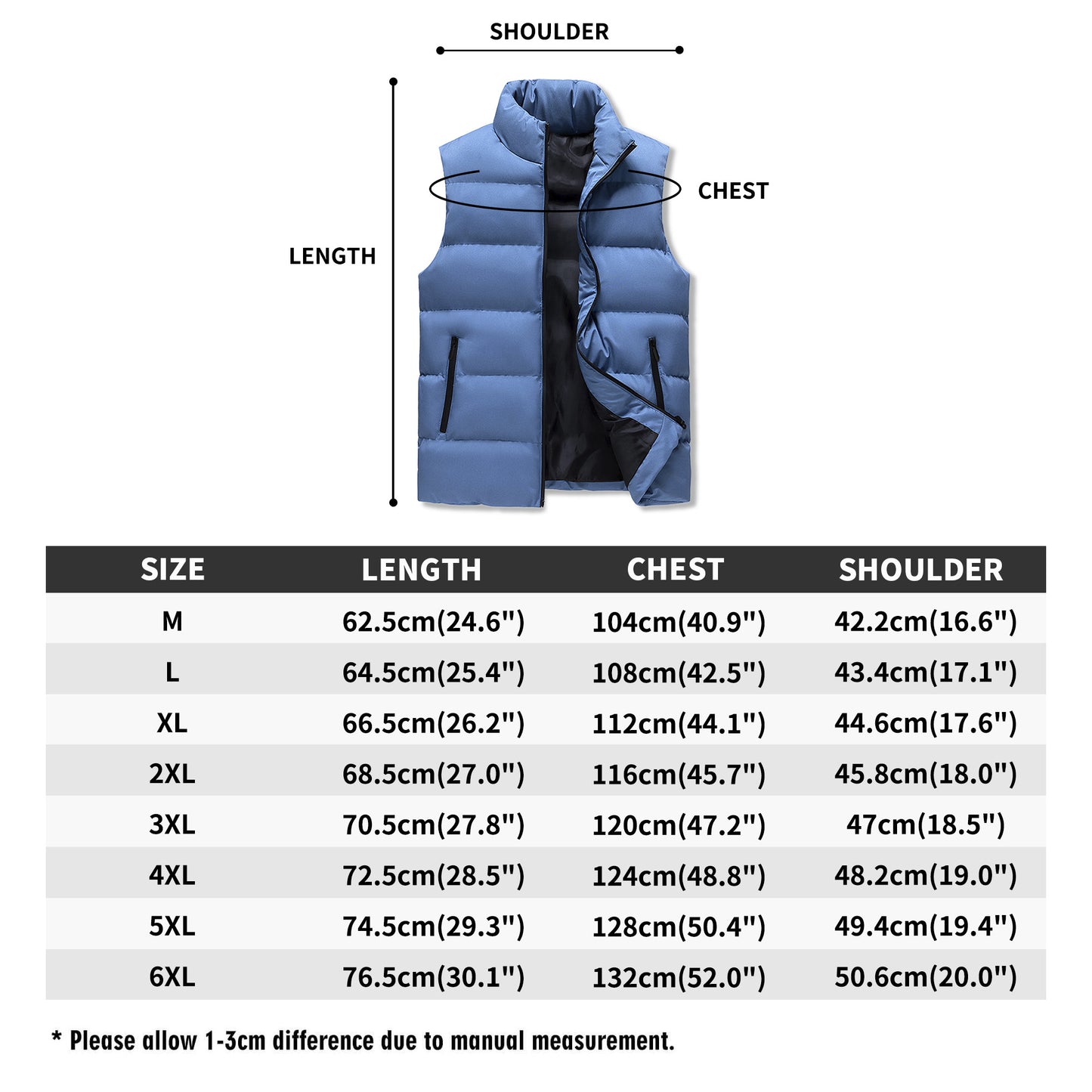 Warm Stand Collar Zip Up Puffer Vest Saint Castle