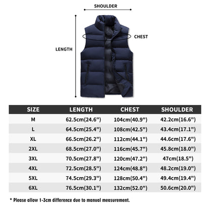 Warm Stand Collar Zip Up Puffer Vest Saint Castle