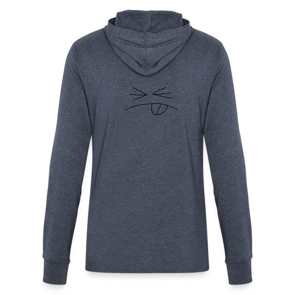 Unisex Long Sleeve Hoodie Shirt Squint face - heather navy