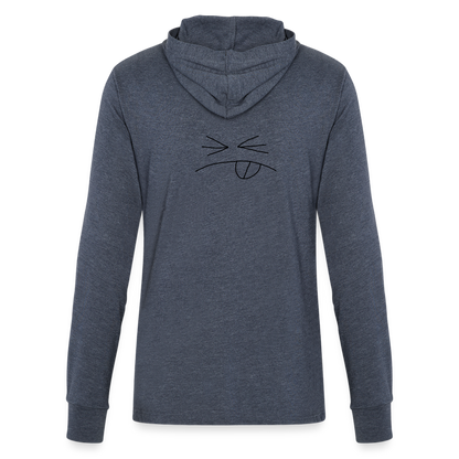 Unisex Long Sleeve Hoodie Shirt Squint face - heather navy