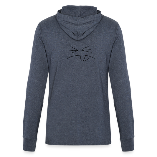 Unisex Long Sleeve Hoodie Shirt Squint face - heather navy