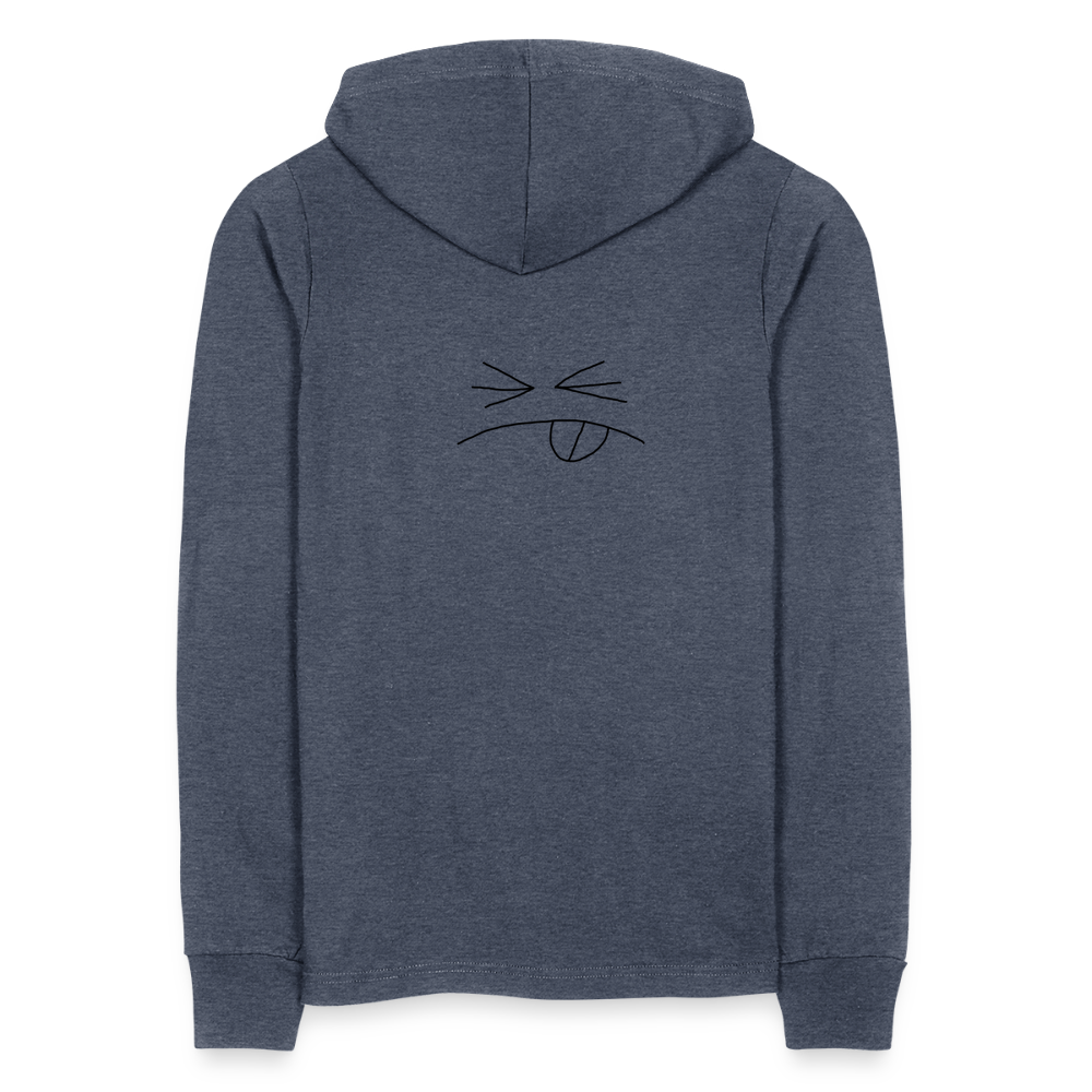 Unisex Long Sleeve Hoodie Shirt Squint face - heather navy