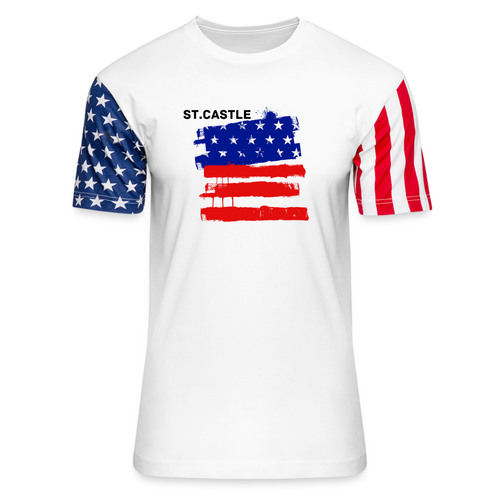 Adult Stars & Stripes T-Shirt | LAT Code Five™ 3976 - white